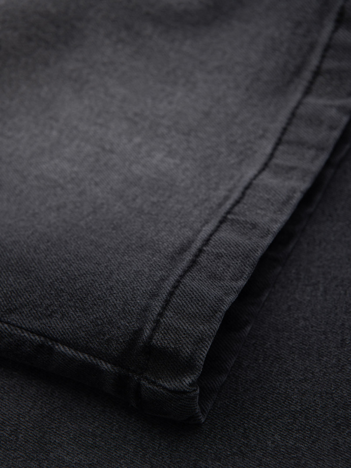 Pantaloni scurți casual pentru bărbați SLIM FIT jacquard knit - albastru marin V1 OM-SRCS-0168