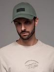 Men's baseball cap with visor and rectangular patch - khaki V6 OM-ACCS-0104