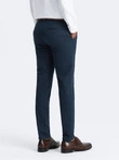 Men's classic chino pants with fine texture - navy blue V3 OM-PACP-0188