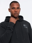 Hanorac kangaroo pentru bărbați cu logo - negru V1 OM-SSNZ-0162