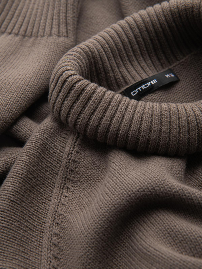 Golf men's knitted sweater - gray-brown V1 OM-SWTN-0163