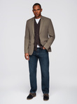 Men's elegant SLIM FIT jacket with rayon - olive V5 OM-BLZB-0135 