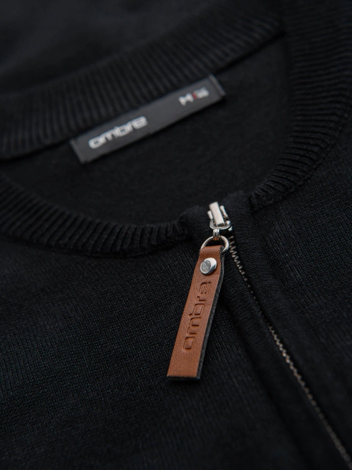 Pulover tricotat pentru bărbați cu puncte structurate - albastru marin V1 OM-SWSW-0118