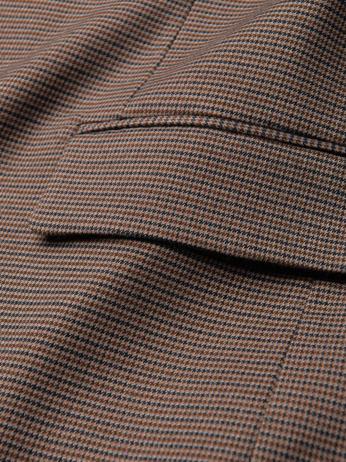 Men's casual blazer in delicate check - brown V1 OM-BLZB-0116