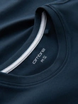 Pánske tričko SLIM FIT s okrúhlym výstrihom a logom - tmavomodré V2 OM-TSCT-0220