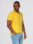 Tricou polo bărbătesc din tricot piqué - galben S1374