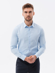 Men's shirt with long sleeves - light blue K642