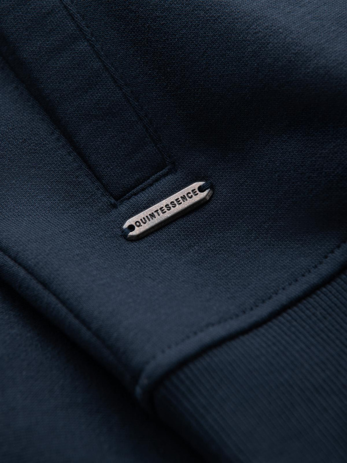 Bărbați bomber de bumbac bomboane sweatshirt descheiat - albastru marin V4 OM-SSZP-0215