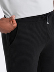 Men's short ottoman knit sweat shorts - black V4 OM-SRSK-0150