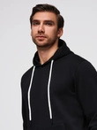 Men's BASIC kangaroo sweatshirt with hood - black V5 B1674