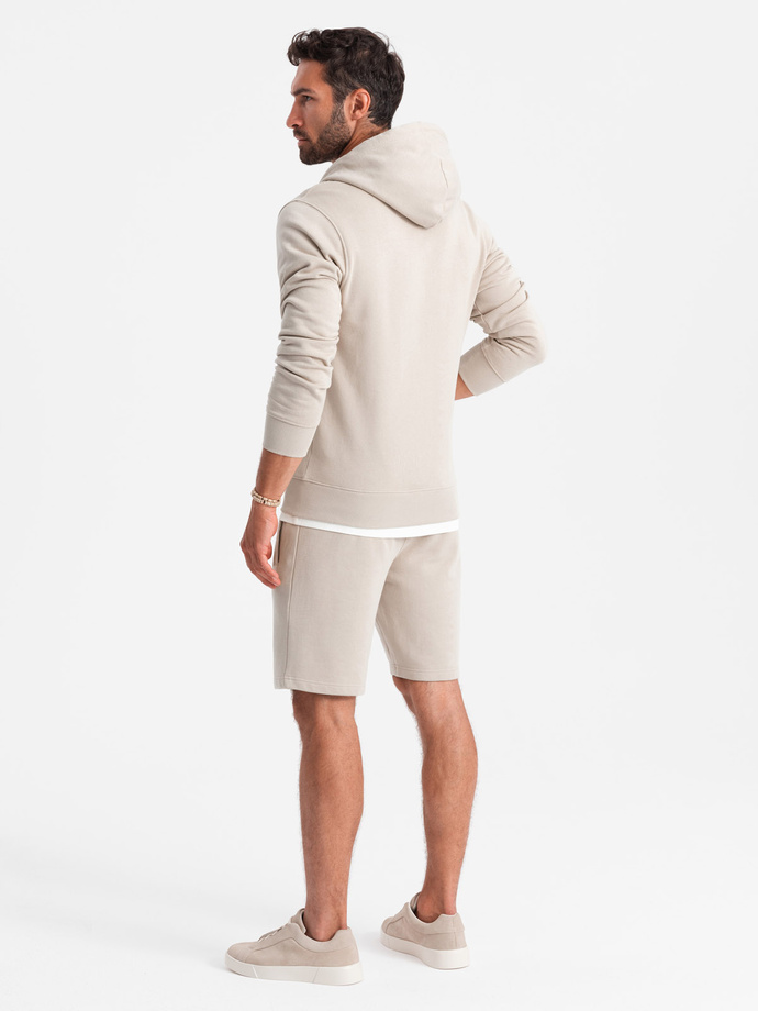 Men's sweatshirt set unbuttoned sweatshirt + shorts - ash V1 Z76