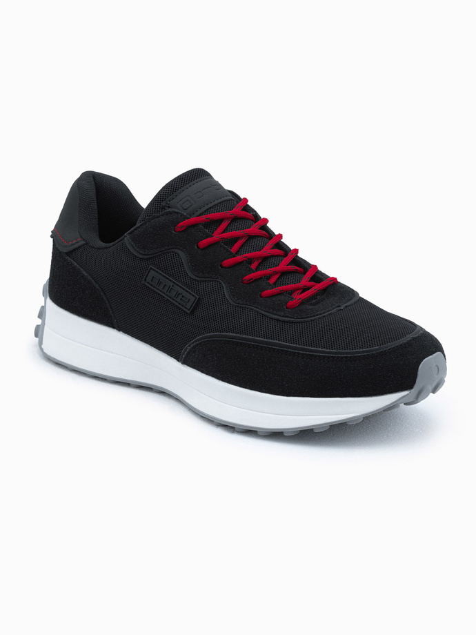 Pantofi de sport din material combinat pentru bărbați - negru V3 OM-FOSL-0110