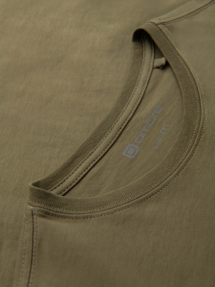 Men's urban print longsleeve - olive V1 OM-LSPT-0131