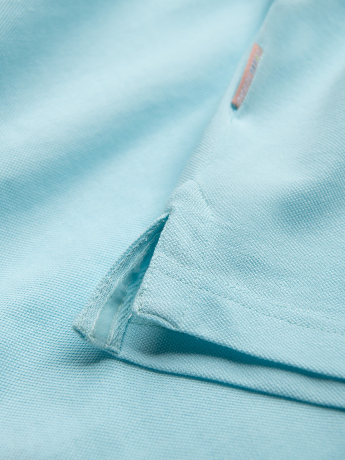 Pique knit polo shirt - blue V2 S1746