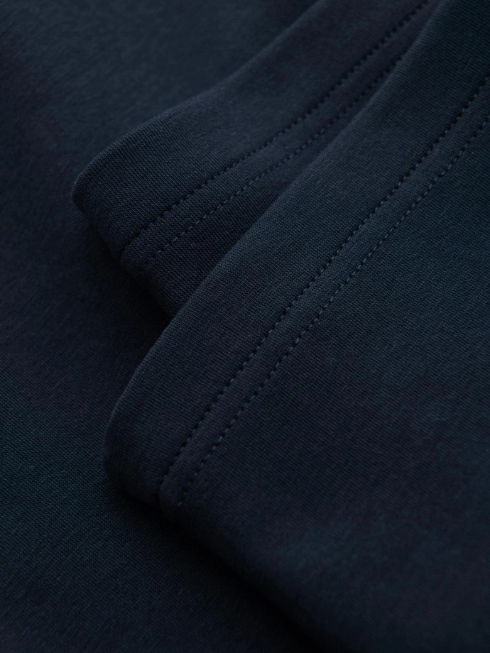 Men's sweatpants with straight leg and rubber details - dark blue V2 OM-PASK-0281