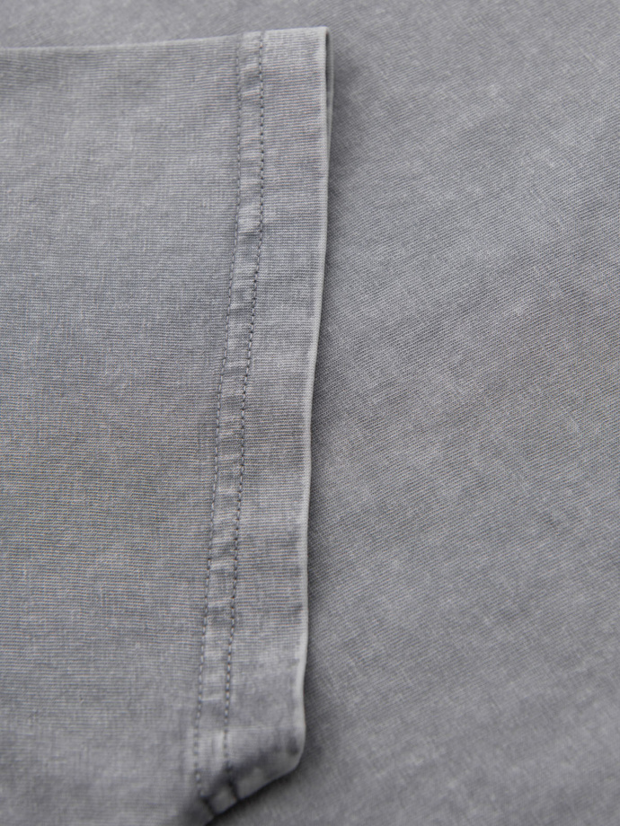 Tricou din bumbac imprimat cu decolteu rotund - negru V2 OM-TSFP-0225