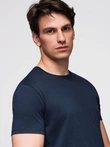 Classic BASIC men's cotton T-shirt - navy blue V2 OM-TSBS-0236
