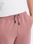 Pánské bavlněné tepláky BASIC jogger - tmavě růžové V4 OM-PABS-0174