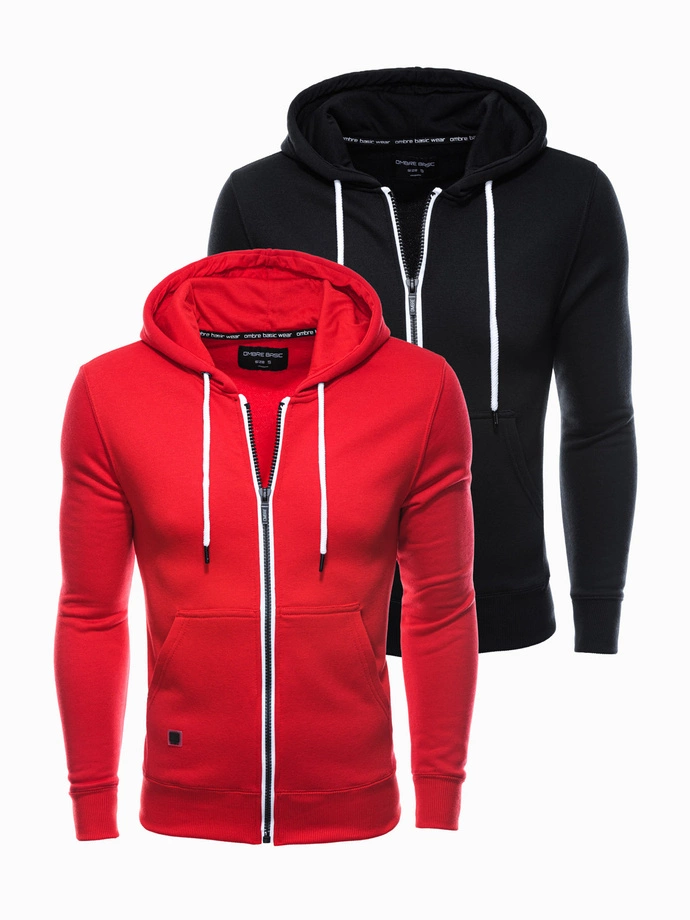 BASIC 2-pack men's unbuttoned hoodie set - mix V1 Z33