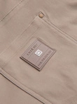 Pánské kalhoty REGULAR z tkaniny s cargo kapsami - béžové V3 OM-PACG-0178