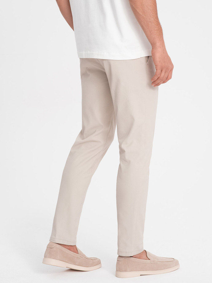 Vyriškos chino kelnės SLIM FIT - kreminės V1 OM-PACP-0186