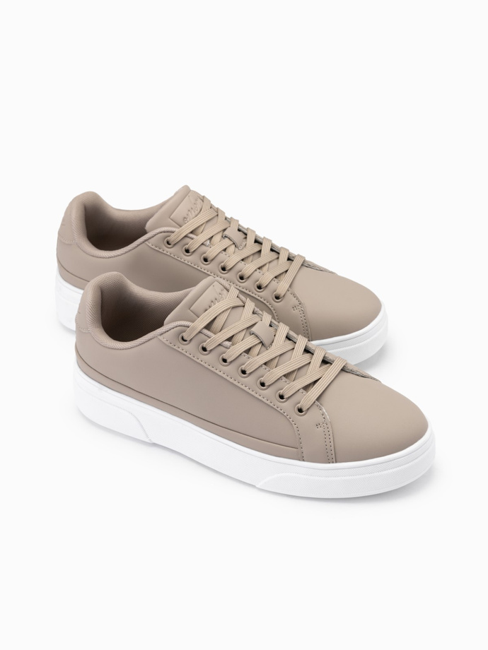 Men's eco leather sneaker shoes with thick sole - ash V1 OM-FOSL-0166
