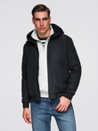 Men's lightweight jacket with mesh lining and hood - black V4 C640
