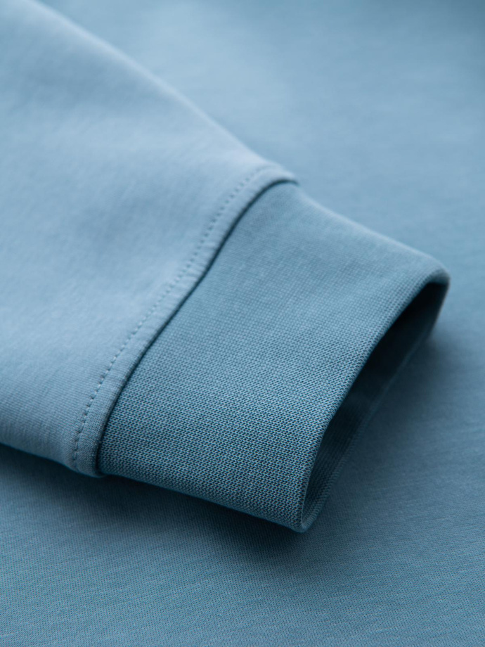 Unzipped hoodie sweatshirt in streetwear style - light blue V4 OM-SSZP-0213