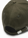 Men's baseball cap with visor and decorative embroidery - khaki V2 OM-ACCS-0102