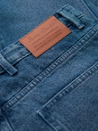 Pantaloni din denim pentru bărbați CARROT FIT cu margini frecate - albastru V2 OM-PADP-0250