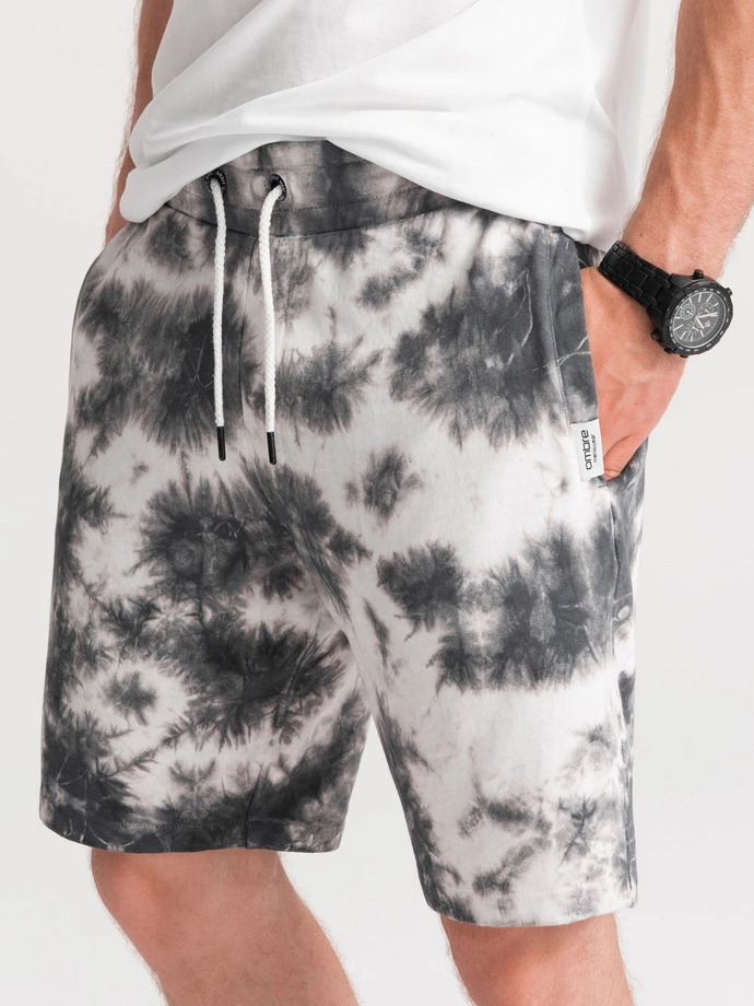 TIE DYE men's sweat shorts - graphite and white V2 W420