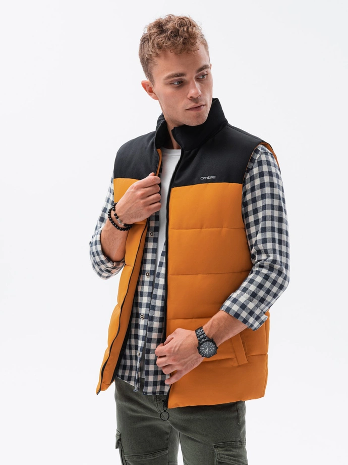 Men's quilted vest V59 - navy