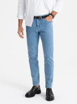 Classic men's SLIM FIT jeans with elastane - light blue V2 OM-PADP-0216