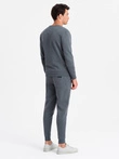 Set de hanorace din bumbac pentru bărbați BASIC hanorace + pantaloni de jogging - grafit V11 Z84