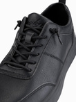 Men's monochromatic sports style shoes with stitching - black V4 OM-FOCS-0159 