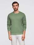 Men's BASIC sweatshirt with round neckline - green V3 OM-SSBN-0175