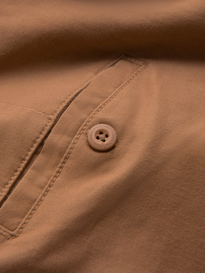 Pantaloni chino pentru bărbați cu talie decorativă - maro V4 OM-PACP-0118