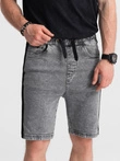 Pánske riflové kraťasy - šedá W363