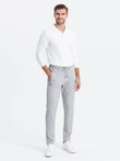 Pantaloni de trening bărbătești cu croială morcov - gri melange V3 OM-PASK-0166