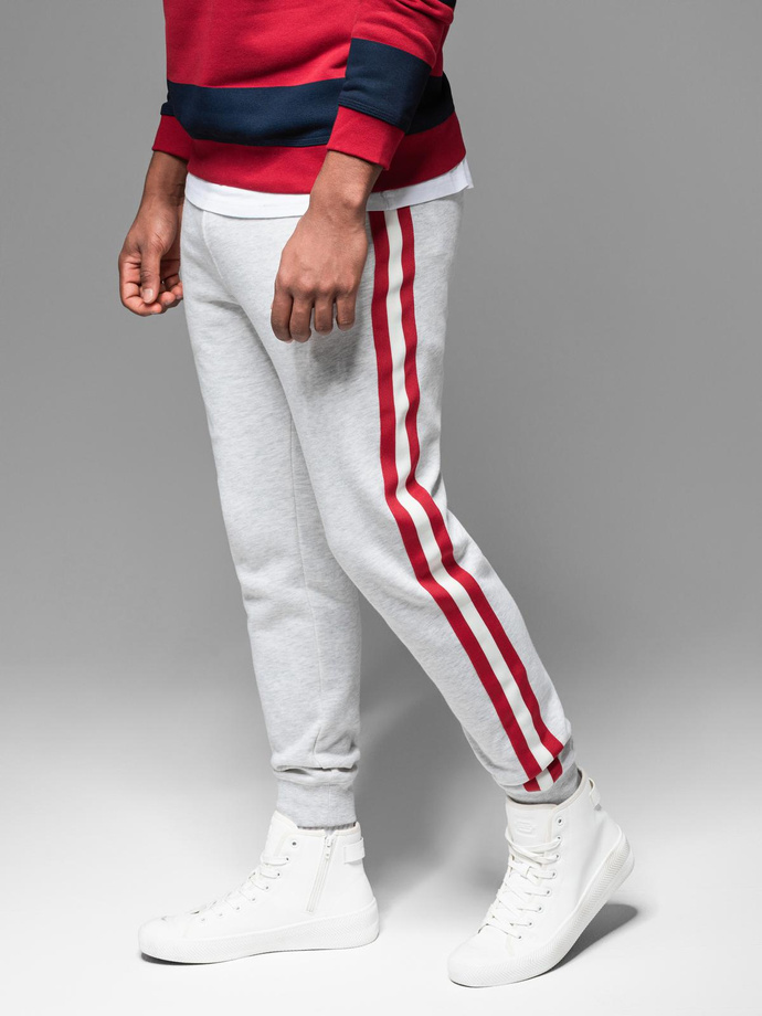 Pantaloni de trening bărbătești din tricot structurat - grafit V5 OM-PASK-0211