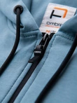 Mikina s kapucí ve streetwearovém stylu - světle modrá V4 OM-SSZP-0213