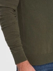 Men's sweater with v-neck with shirt collar - dark olive V5 OM-SWSW-0102