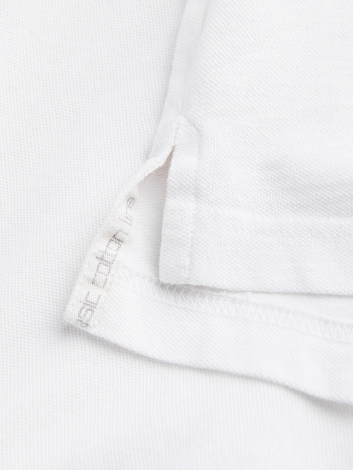 Men's pique knit polo shirt - white V4 S1374