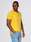 Tricou polo bărbătesc din tricot piqué - galben S1374