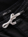 Men's denim joggers with piping - black V2 OM-PADJ-0156