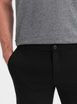 Pantaloni scurți bărbătești din tricot structurat SLIM FIT - negru V2 OM-SRCS-0126