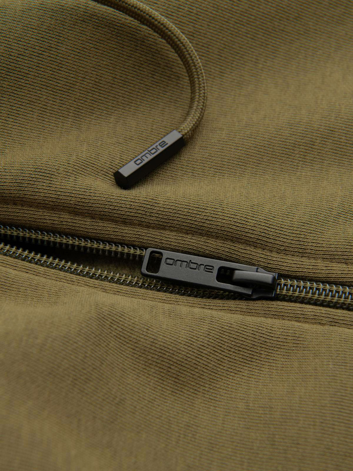 Hanorac BASIC din bumbac elastic pentru bărbați - olive V2 OM-SSBZ-0160