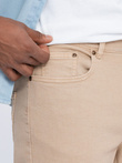 Pantaloni de bărbați din denim fără frecare SLIM FIT - bej V8 OM-PADP-0148