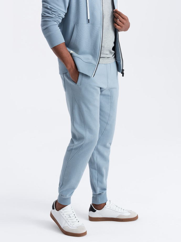 Set trening bărbați - hanorac cu fermoar + pantaloni jogger - albastru V7 Z82