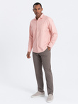 Men's REGULAR FIT shirt with pocket - pink V5 OM-SHCS-0148